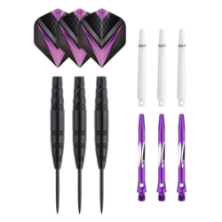 Jeu de 3 fléchettes pro à pointe acier 23gr - Modèle Cupra - Coloris violet